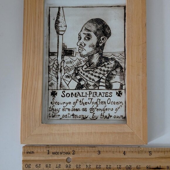 Intaglio Print Framed - Handcrafted - Artwork -Signed - Somali Pirates - African - Picture 8 of 8